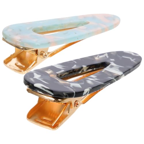 ERINGOGO 2 Stück Teiliges Haarschmuck Mädchen und Frauen Bunte Acryl haarspangen Einfache Einreihige Haarklammern Modische Haaraccessoires für Haartypen Passend zu Jedem Outfit von ERINGOGO