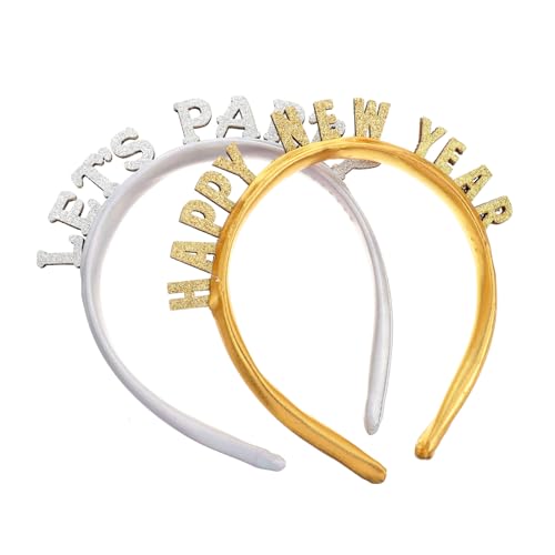 ERINGOGO 2 Stück Teiliges Neujahrs Haarband Festival Haarreif Leicht Langlebig für Party Weihnachten Silvester Partyhut Haarschmuck von ERINGOGO