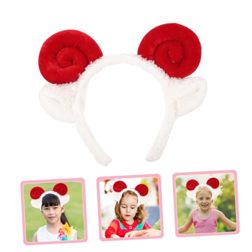 ERINGOGO 2stücke Schafohren Haarband Mit Horn-haarband Schafshorn-stirnband Bezauberndes Stirnband Party-kopfschmuck Haar-accessoires Halloween-schafshorn-requisite Kopfschmuck Mit von ERINGOGO