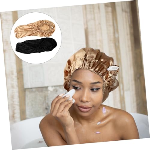 ERINGOGO 2 Stück Teiliges Satin Langzylinder Bonnets mit Verstellbarer Schnalle Lange Schlafhauben für Damen und Mädchen Geeignet für Lockiges und Langes Haar Schonender Schutz Beim von ERINGOGO