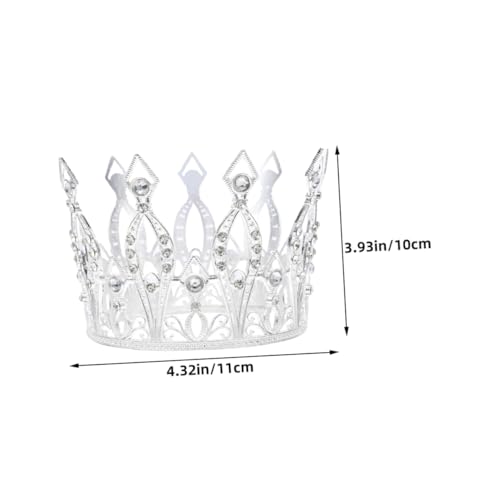 ERINGOGO 2 Stück Teiliges Strasskrone Haarreif Silberner Runder Tiara Kopfschmuck für Frauen und Mädchen Komfortabel Leichter Brautschmuck und Geburtstags Party Accessoires von ERINGOGO