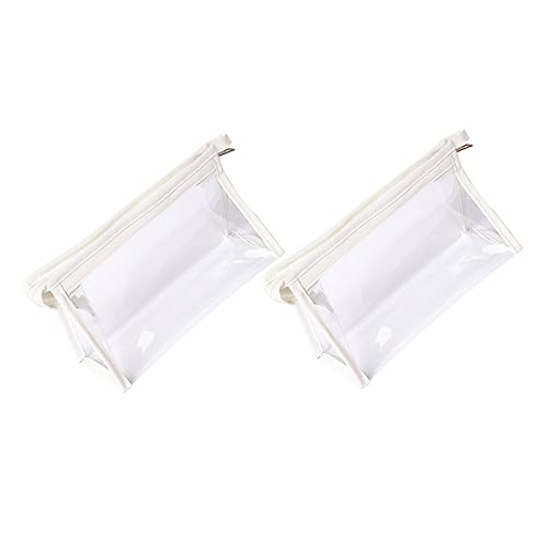 ERINGOGO 2 Stück Transparente Stiftetuis mit Großer Kapazität Multifunktionale Tragbare Kosmetiktaschen für Make Up und Schreibwaren Leicht und Langlebig für Schule und Büro von ERINGOGO