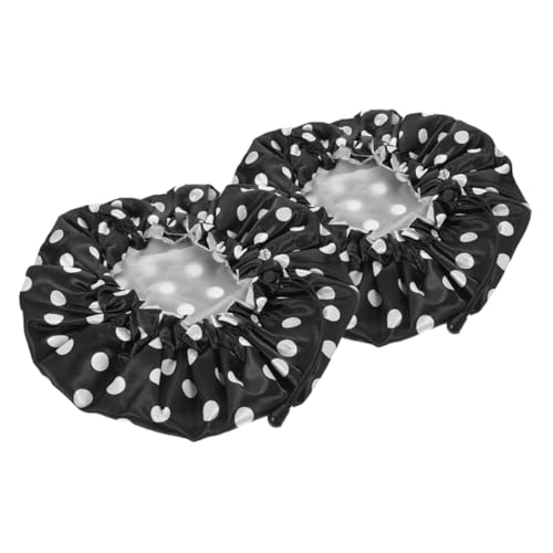 ERINGOGO 2 Stück Verstellbare Duschhauben für Damen Elastische Wasserdichte Haarhaube Atmungsaktive Badekappe für Langes Haar Wiederverwendbar Leicht Geeignet für Sauna und Badezimmer von ERINGOGO