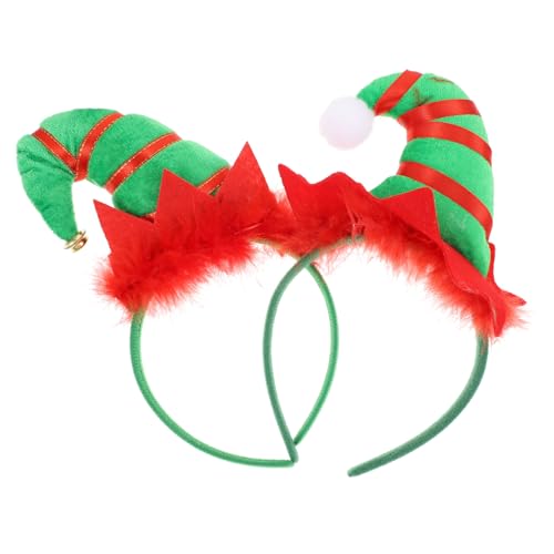 ERINGOGO 2 Stück Weihnachts Haarreif Teilig mit Glöckchen und Federn Kreativer Kopfschmuck für Erwachsene für Festival Party und Karneval von ERINGOGO