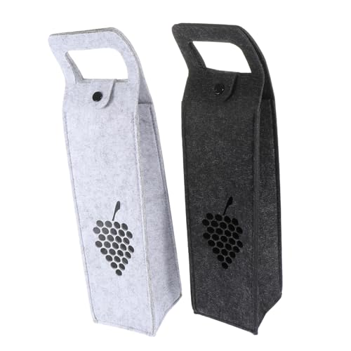 ERINGOGO 2stücke Kreative Weinbeutel Tragbare Verpackungsbeutel Für Weinflaschen Whiskyflaschen Hellgrau Dunkelgrau von ERINGOGO