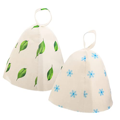 ERINGOGO 2 Stück Wiederverwendbare Saunahut Filz Saunakappe Wärmedämmend Atmungsaktiv Leicht Passend für Damen Herren Saunazubehör Zuhause für Dampfbad und Sauna von ERINGOGO