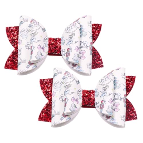 ERINGOGO 2 Stücke Glitter Bowknot Haar Clips Weihnachten Haar Stück Kinder Kopfschmuck von ERINGOGO