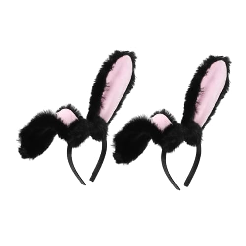 ERINGOGO 2stücke Kaninchenohr Stirnband Plüsch Tier Stirnbänder Für Frauen Cartoon Foto Requisite Geburtstag Party Kopfbedeckung Ohr-haarreif von ERINGOGO