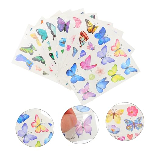 ERINGOGO 20 Blatt Schmetterlinge Transfer Tattoos Temporäre DIY Aufkleber für Mädchen Jungen Partygeschenk Hautfreundlich Vielseitig für Festivals Valentinstag Alltag von ERINGOGO