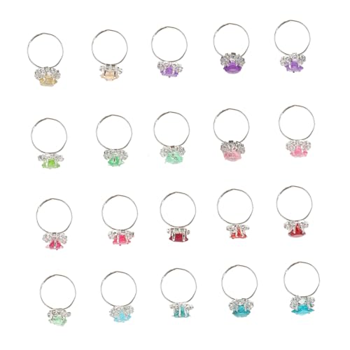 ERINGOGO 20 Stück Teiliges Bunte Modeschmuck Ringe aus Legiertem Material Langlebig Hautfreundlich Geeignet als für Kleine Mädchen zur Unterhaltung und Party Zufällige Zufällige Farbe von ERINGOGO