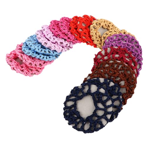 ERINGOGO 20 Stück Teiliges Elastisches Handgefertigtes Haarnetz Buntes Gewebtes Haarnetz für Damen Weicher Haarknoten Überzug für Ballerinas Tänzerinnen Alltag und Professionelle Frisuren von ERINGOGO