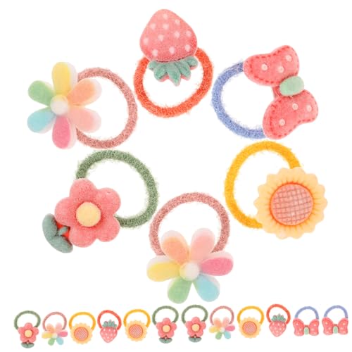 ERINGOGO 20 Stück Teiliges Niedliche Elastische Haargummis mit Cartoon Motiven Dehnbar und Haarschonend Bunte Haarbänder für Mädchen für Alltag Kostüme und Ponytail Frisuren von ERINGOGO