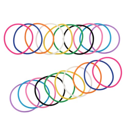 ERINGOGO 20 Stück Teiliges Silikon Armband Hautfreundliche Flexible Jelly Armbänder in Mischfarben Vielseitig als Hand oder Haarbänder Rundes Design Leicht und Angenehm für Altersgruppen von ERINGOGO