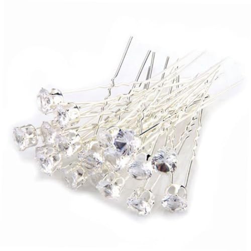 ERINGOGO 20 Stück Teiliges U Förmige Haarnadeln mit Glitzernden Strasssteinen Langlebige Metall Haarspangen für Damen Brautschmuck Weiß ca Eleganter Haarschmuck für Hochzeit und Besondere von ERINGOGO