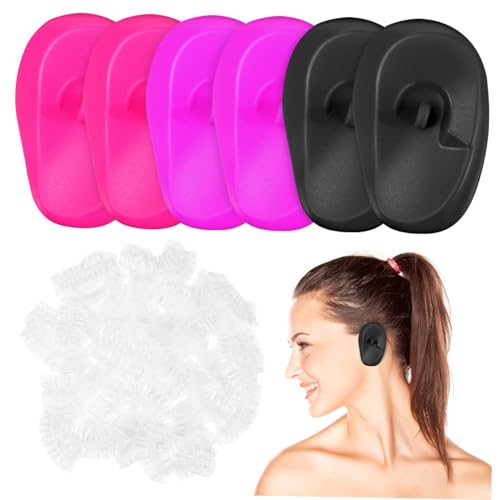 ERINGOGO 206 Stück Teiliges Ohrschutz für Haarefärben und Wiederverwendbare Silikon Ohrschützer Plus Einweg Duschhaarschutz Praktisch Geformt für und Frauen Wasser und Schmutzabweisend von ERINGOGO