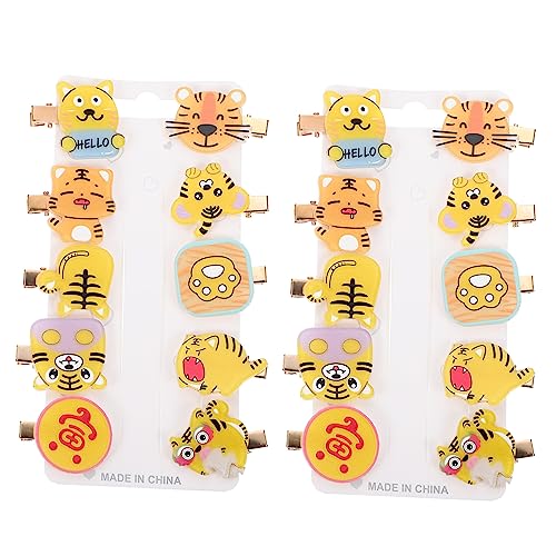 ERINGOGO 20stücke Mädchen Cartoon Haar Clips Tiger Design Haarclips Für Partys Hochzeiten Mit Entenschnabelclip Klammer Für Kleine Mädchen Kopfbedeckung von ERINGOGO