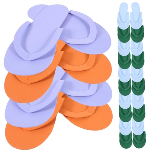 ERINGOGO 24 Paare EVA Einweg Pediküre Slipper Leichte Tragbare Hausschuhe für Damen Herren Hotel Spa Strand Party Gästeschuhe Flip Flops Design Fußdruckentlastung Zufällige von ERINGOGO
