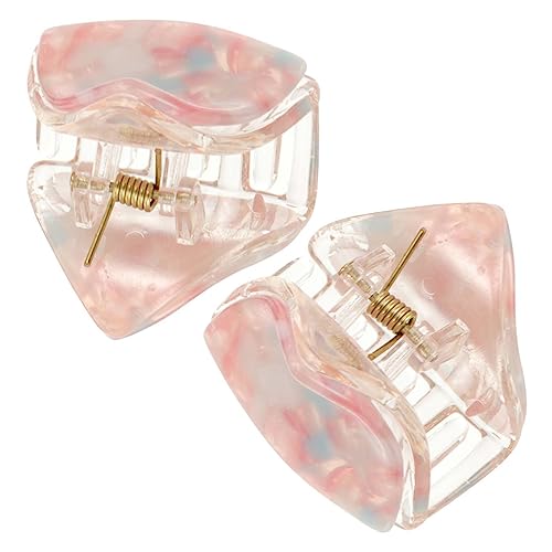 ERINGOGO 2Stücke Haarklammern Für Damen Stilvolle Haarspangen Im Katzenohr Design Für Dickes Und Dünnes Haar Hochwertige Acetat Materialien Kirschblütenrosa von ERINGOGO