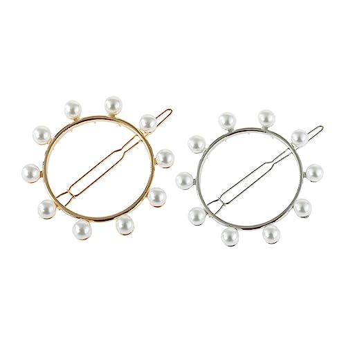 ERINGOGO 2stücke Perlen-haarspangen Aus Legierung Runde Hohl Gestaltete Haarklammern Für Frauen Für Partys Hochzeiten Und Alltag von ERINGOGO