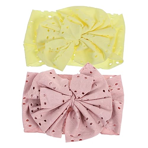 ERINGOGO 2Stücke Mädchen Stirnbänder mit Großen Schleifen Elastische Haarbänder für Babys und Kleinkinder Haar Accessoire für Geburtstage und Weihnachten von ERINGOGO