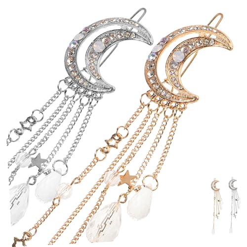 ERINGOGO 2stücke Quasten Haarspange Lange Kette Haar Clips Haarnadel Haarschmuck Party Kopfbedeckung Für Frauen von ERINGOGO