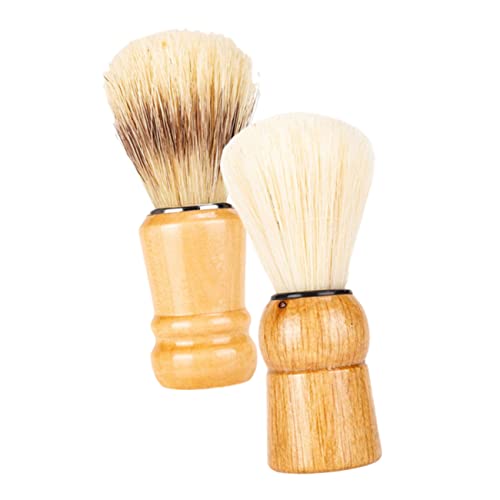 ERINGOGO 2stücke Rasierpinsel Aus Holzgriff Für Bartpflege Und Rasur Komfortabel Und Robust Für Heimgebrauch Und Reisen Rasierschaumpinsel Für Männer von ERINGOGO