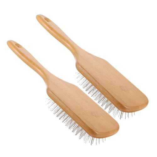 ERINGOGO 2stücke Bambus -haarbürste Mit Quadratischem Design Und - Leichte Entwirrungsbürste Für Herren Für Zuhause Büro Und Reisen von ERINGOGO