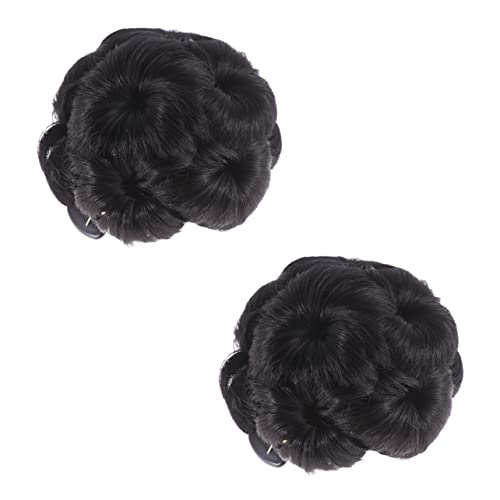 ERINGOGO 2stücke Blüten-haarbänder Für Damen Scrunchy Haarteil Für Dutt Und Pferdeschwanz Rot Pflegeleicht Und Bequem Für Jeden Tag Haarschmuck Mit Sicherem Halt Für Kopfgrößen von ERINGOGO