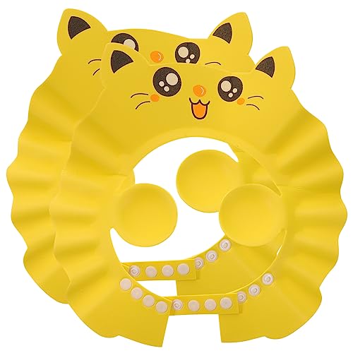 ERINGOGO 2stücke Cartoon Duschhauben Haarwaschhauben Junge Mädchen Bademützen Ohrenschutzhauben Shampoo Hüte Mit Verstellbarem Riemen Für Junge Mädchen Und Kleinkinder von ERINGOGO