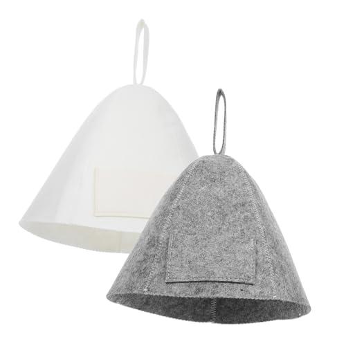 ERINGOGO 2stücke Saunahut Mit Taschen Für Herren Frauen Dampfsauna Zubehör Saunahaube Filz Sauna Kappe Badezimmerhut Sauna Hut Vaporarium Hut von ERINGOGO