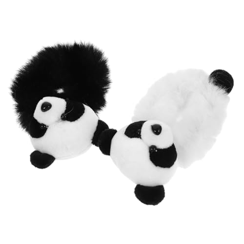 ERINGOGO 2stücke Furry Panda Haargummis Weiche Elastische Ponytail-halter Niedliche Haaraccessoires Für Mädchen Plüsch-haarbänder Für Süße Frisuren von ERINGOGO