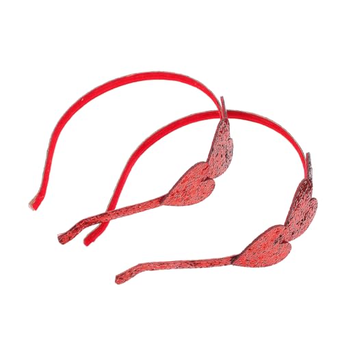 ERINGOGO 2stücke Rotes Herz Stirnband Paillettenherz Stirnbänder Party Kopfreifen Liebevolle Herz Haarreifen Herzförmige Stirnbänder Schöne Kopfbedeckung Haarschmuck von ERINGOGO