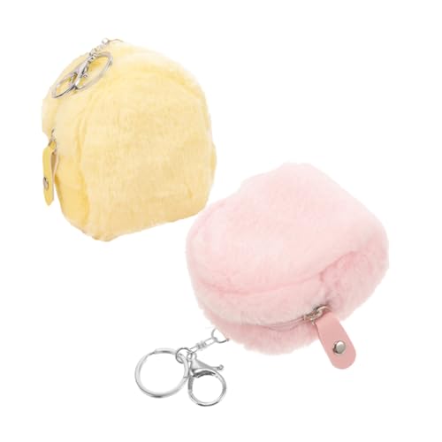 ERINGOGO 2stücke Kawaii Mini Geldbörse Für Mädchen Teiliges Aus Plüsch Süßer Cartoon-münzbeutel Mit Reißverschluss Für Schlüssel Und Kopfhörer Tragbare Handtasche von ERINGOGO