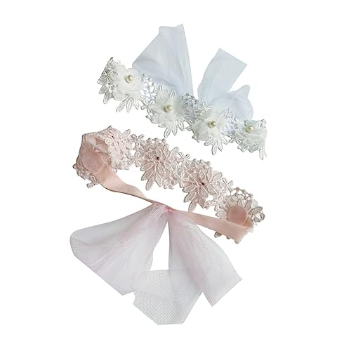 ERINGOGO 2stücke Stirnbänder Perlen Kopfbedeckung Licht Blume Infant Mädchen Spitze Stirnbänder Geburtstag Headwear Urlaubs Stirnband Schicke Kopfbedeckung von ERINGOGO