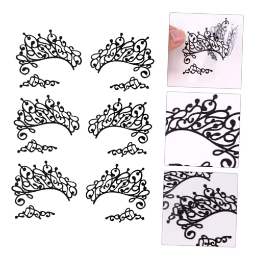 ERINGOGO 3 Paare Schwarze Spitzen eyeliner aufkleber Wiederverwendbare Dramatische Augensticker mit Spitzenmuster Sicher und Einfach zu Entfernen für Halloween Maskenbälle und Kostümpartys von ERINGOGO