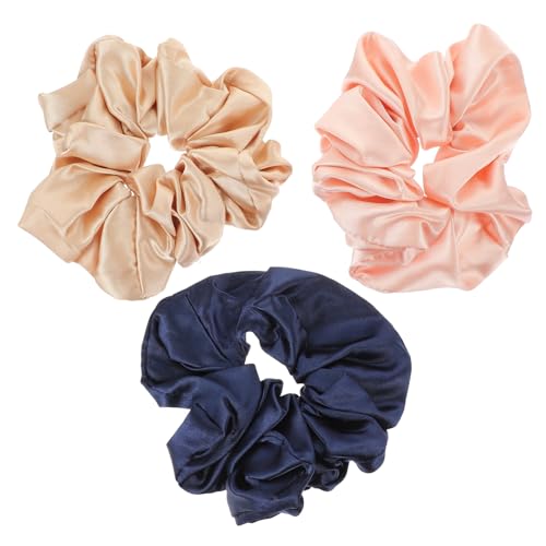 ERINGOGO 3 Stck Große Seidige Haargummis Elastische Dekorative Haargummis für Damen und Mädchen Sanft zu Mittellangem Langem Haar für Sport Yoga und Alltag Modische Haarbänder von ERINGOGO