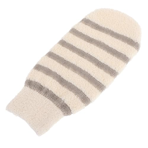 ERINGOGO 3 Stück Badetuch Peeling Mitt Duschhandschuhe Badehandschuh Peelinghandschuh Dusche Duschhandschuh Peeling Peeling-handschuhe Beige Flachs von ERINGOGO
