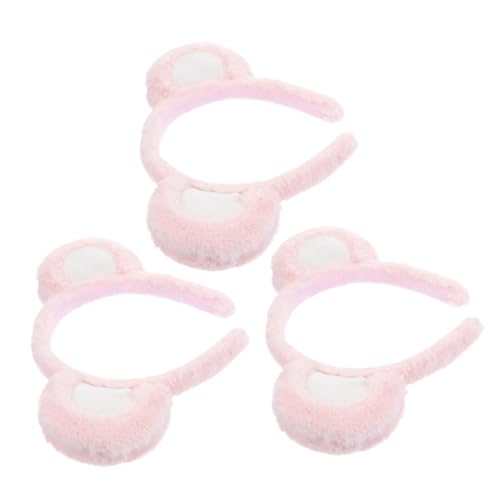 ERINGOGO 3 Stück Niedliche Damen Haarbänder mit Bärchenohren aus Weichem Stoff Bequemes Stirnband für Waschen Make up Party und Cosplay Geeignet für Frauen und Mädchen von ERINGOGO