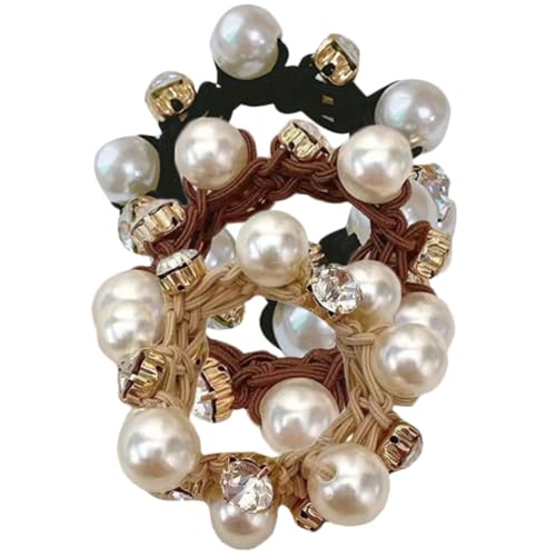 ERINGOGO 3 Stück Perlen Haarschmuck Damen Elastische Haarbänder mit Perlenverzierung Haargummis für Pferdeschwanz Dutt und Alltagsfrisuren Vielseitiges Accessoire für Dünnes und Dickes von ERINGOGO