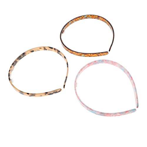 ERINGOGO 3 Stück Teiliges Damen Farben Tortoise Acetat Haarreifen Langlebiges Elastisches Workout Haarschmuck Vielseitig für Waschen Sport und Alltag Modisch und Bequem von ERINGOGO