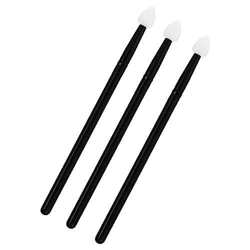 ERINGOGO 3 Stück Kreative Make up Lidschatten Pinsel Für Frauen Tragbar Wiederverwendbar Für Augen Make up Schwarz Mit Weißem Kopf von ERINGOGO