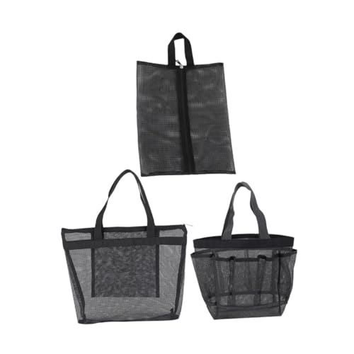 ERINGOGO 3 Stück Teiliges Mesh Kosmetiktaschen aus Strapazierfähigem Polyester Atmungsaktive Kosmetik Organizer Beutel für Reisen Strand und Alltag Modisch und Vielseitig für Damen von ERINGOGO