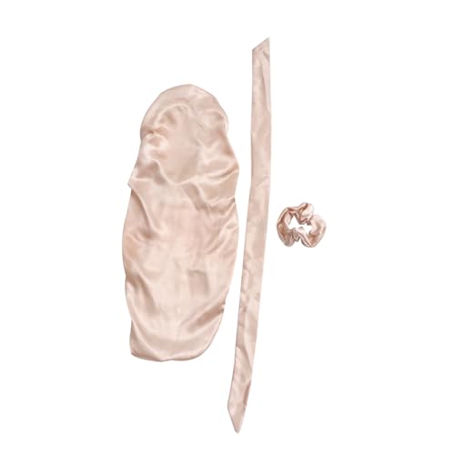 ERINGOGO 3 Stück Teiliges Satin Bonnet mit Elastischem Band Langes Nacht Haarhauben für Damen Schützt Haare vor Verheddern und Frizz Weiches Glänzendes Material Dehnbar und Bequem für Jede von ERINGOGO
