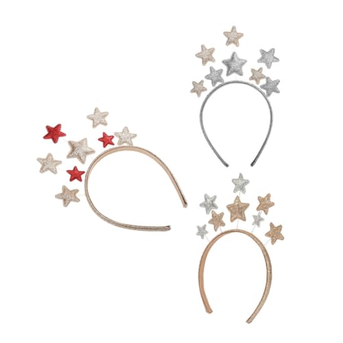 ERINGOGO 3 Stück Teiliges Stern Haarreifen aus Robustem Metall Glitzernde Dekorative Stirnbänder für Mädchen und Frauen Fest Sitzend für Partys und Festliche Anlässe Farbiges Mix Gold von ERINGOGO