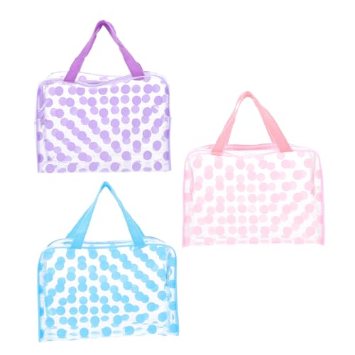 ERINGOGO 3 Stück Transparente PVC Kulturbeutel Große Kapazität Kosmetiktaschen mit Robustem Reißverschluss als Reise Wäschebeutel für Damen und Herren von ERINGOGO