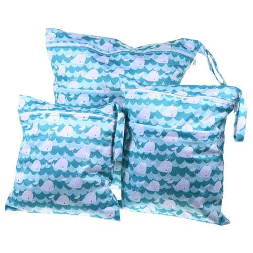 ERINGOGO 3 Teiliges Wickeltaschen Set Wiederverwendbare Wickeltasche wasserdichte Tasche Nass Kulturtasche Trockentaschen wasserdichte Windeln Reise Aufbewahrungstasche Windeln von ERINGOGO