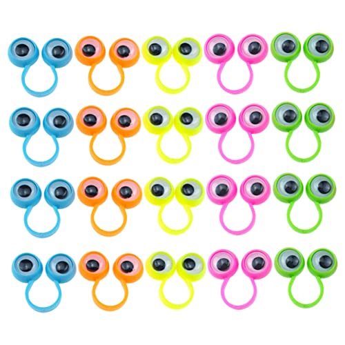 ERINGOGO 30 Stück Teiliges Bunte Fingeraugen ring Spielzeuge für Lustige Interaktive Motorische Lernspielzeuge Tragbare Finger spielwaren für Kindergarten und Partyspaß von ERINGOGO