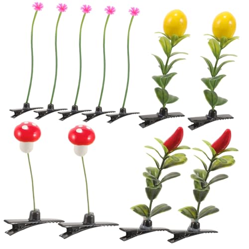 ERINGOGO 30 Stück Teiliges Pflanzen Haarclips Realistische Grüne Bohnen und Blumen Haarklammern Leicht Bruchfest für Damen Mädchen Haarschmuck Geeignet für Cosplay Party Alltag von ERINGOGO