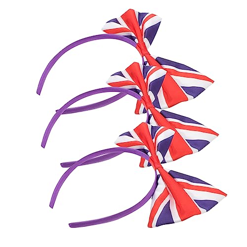 ERINGOGO 3stücke Haarband Mit Schleife Und Uk Flaggenmuster Elastische Stirnbänder Für Party Karneval Und Cosplay Wiederverwendbar Für Erwachsene von ERINGOGO