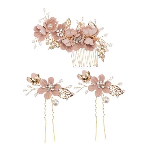ERINGOGO 3Stücke Teiliges Haarschmuck Für Damen Haar Comb Clip Mit Braut Accessoires Große Kleine Eleganter Haarkamm Für Braut Und Brautjungfern von ERINGOGO